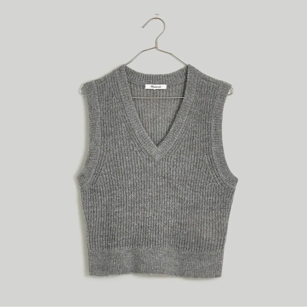 Madewell Fineloft Shrunken Sweater Vest | Size M | NWT
